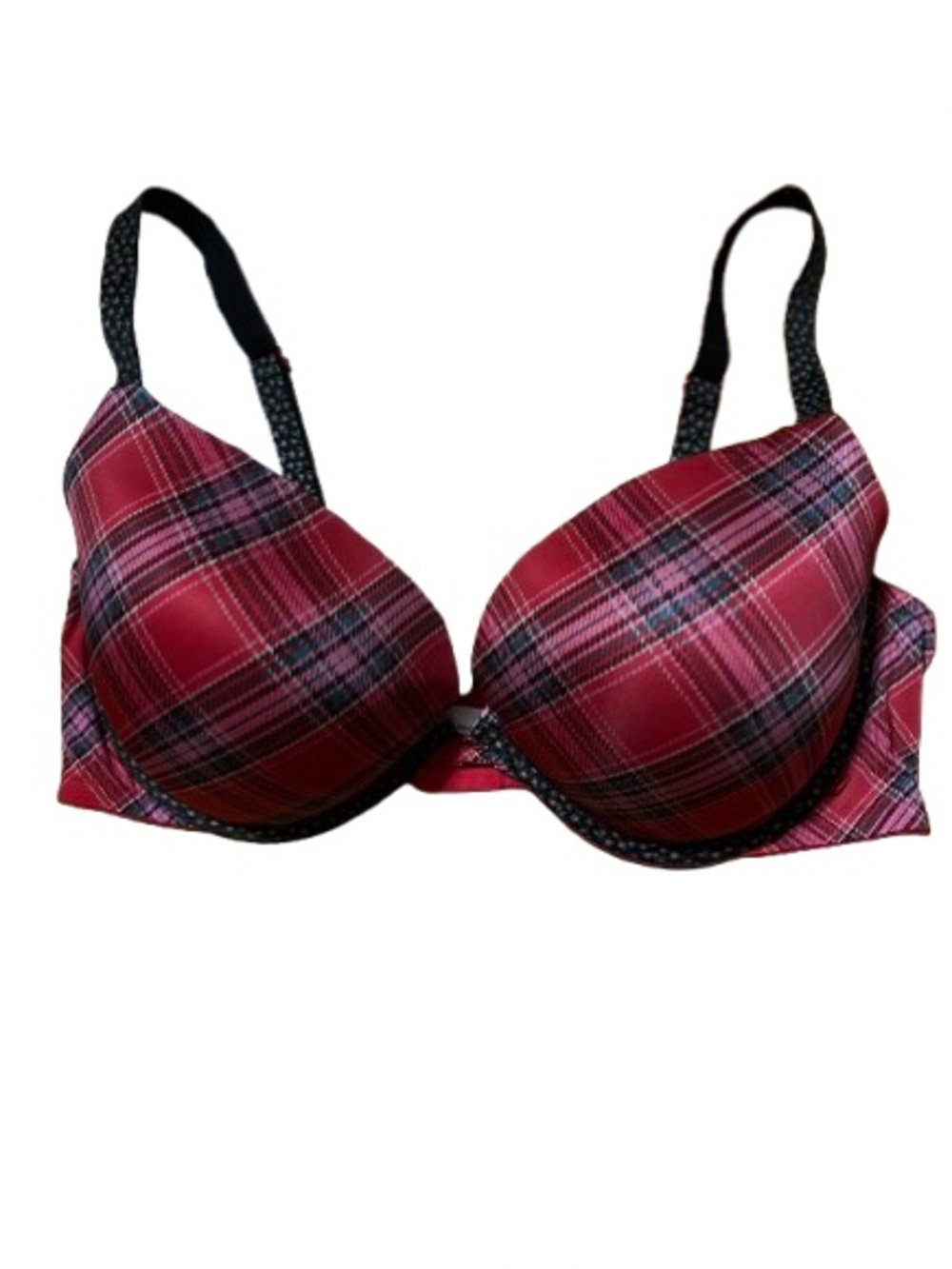 Victoria’s Secret Plaid Push-Up Bra in Red - Women Intimates Size 42D